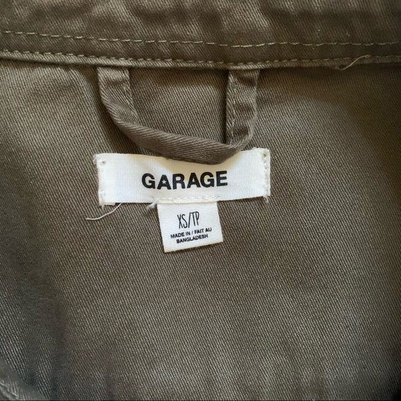 Military Style Garage Jacket in Army Green - Picture 5 of 5